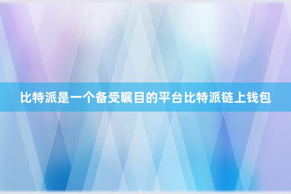 比特派是一个备受瞩目的平台比特派链上钱包