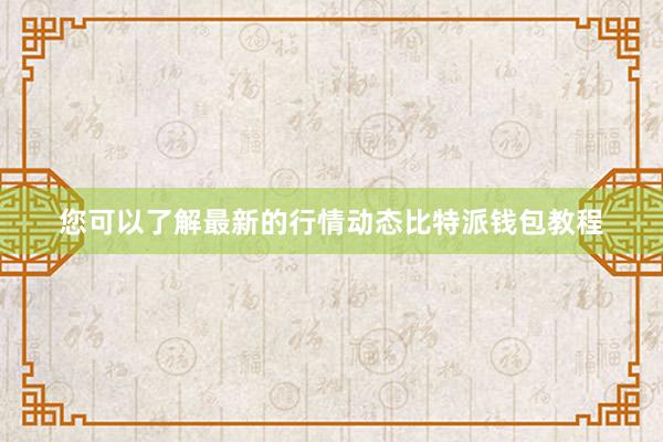 您可以了解最新的行情动态比特派钱包教程